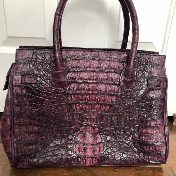 Genuine Crocodile Skin Top Handle Handbag - Picture 2 of 9